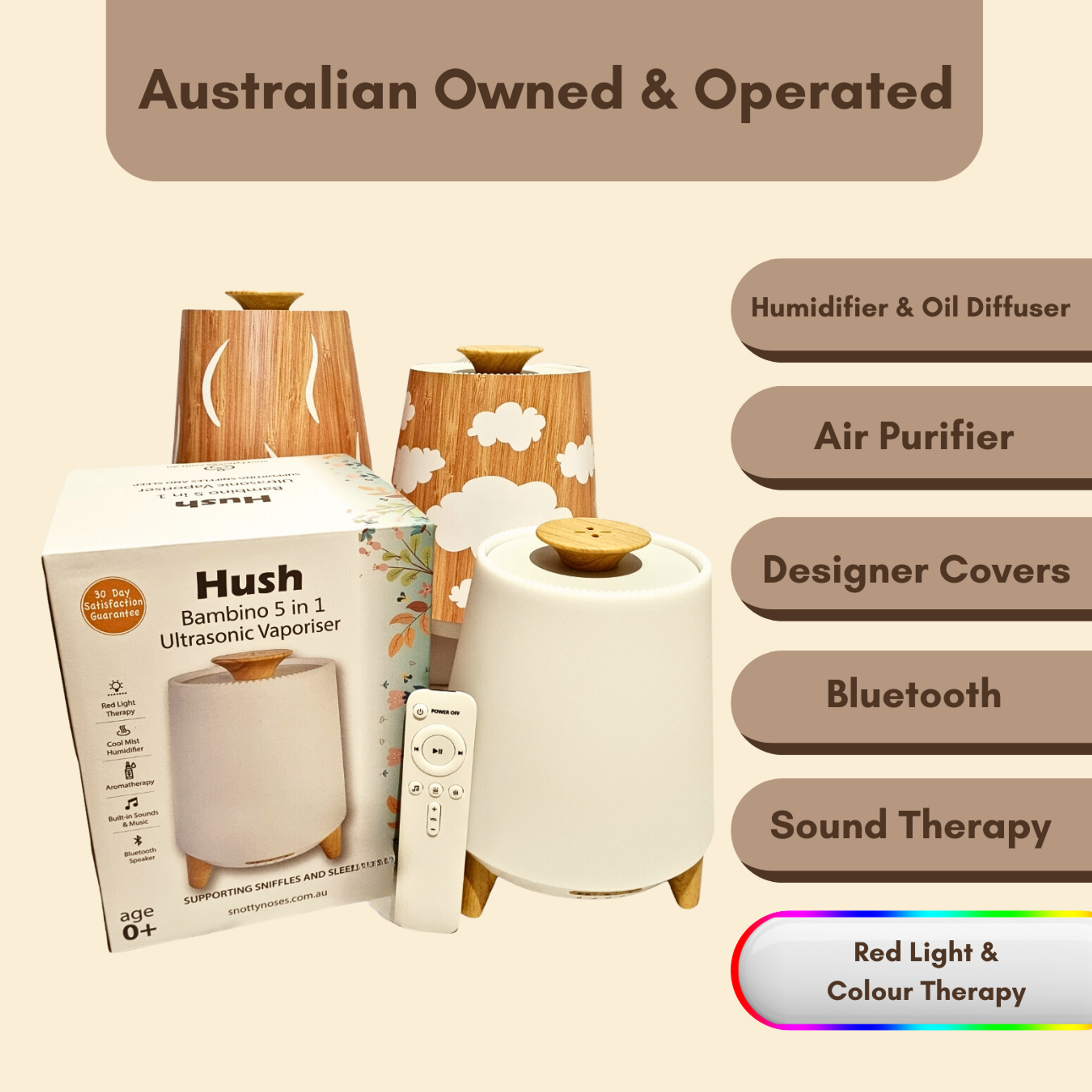 Hush Vaporiser with FREE Covers and Oils