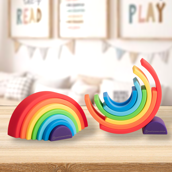Silicone Rainbow Stacker Toy