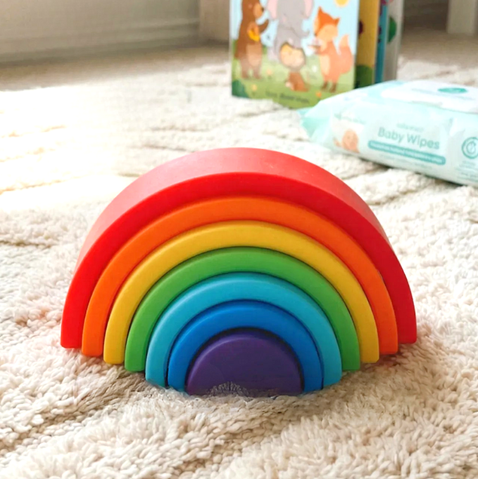 Silicone Rainbow Stacker Toy