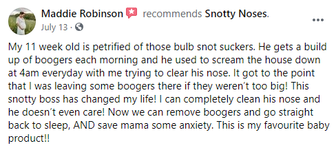Customer recommends Snotty Noses 