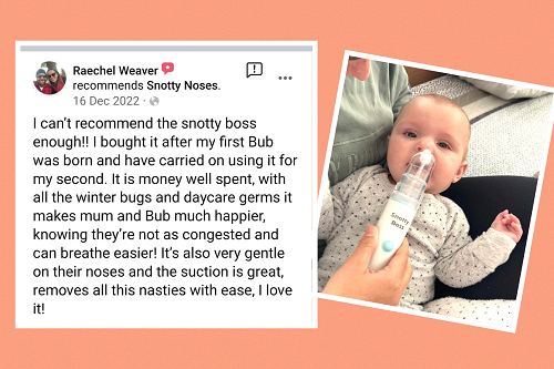 Reviews from happy customers, baby can breathe better after using Snotty Boss
