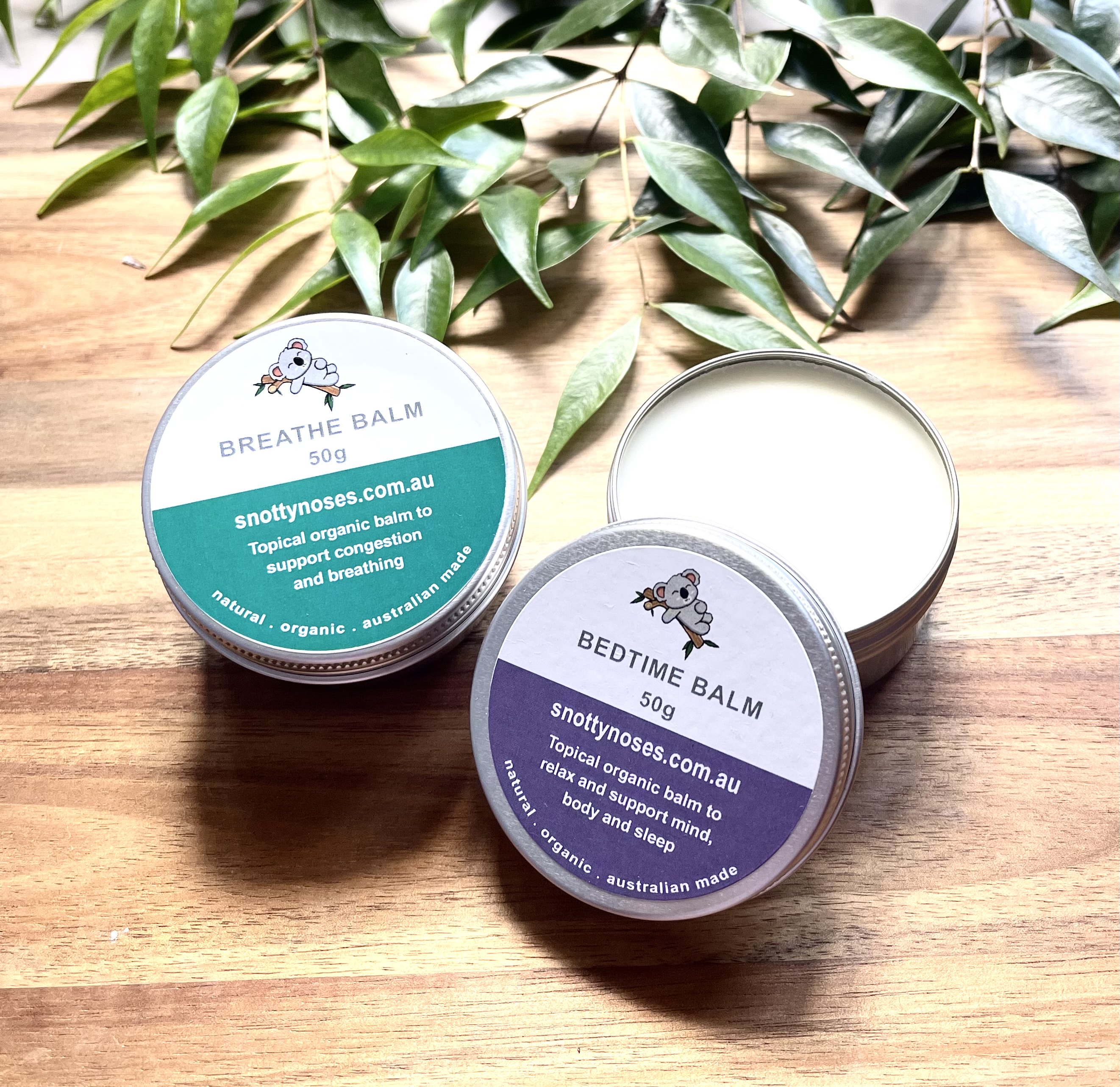 Organic, topical vapour balms (50g) to support breathing, respiratory health and sleep